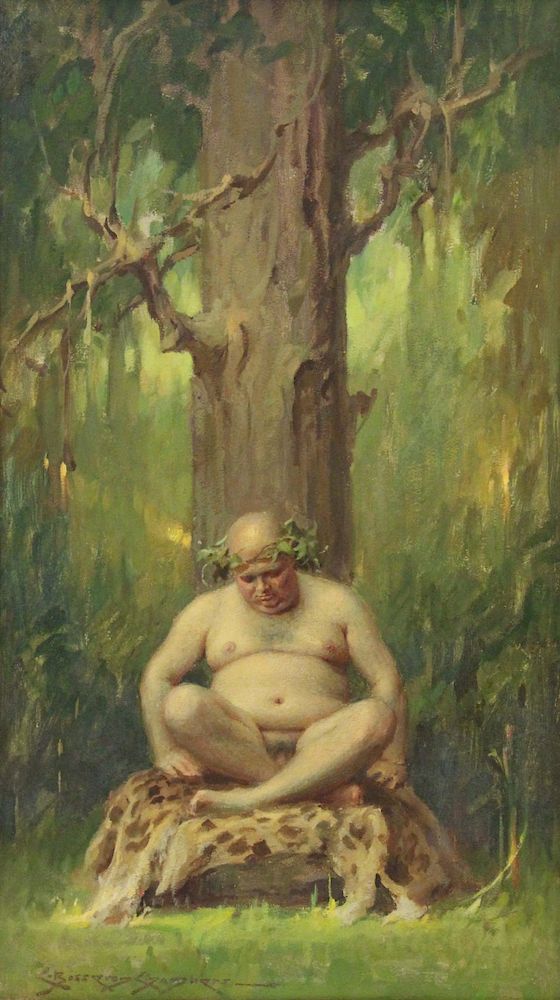 Appraisal: CHARLES BOSSERON CHAMBERS AMERICAN - Oil on Board Silenus Signed