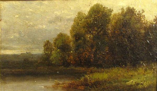 Appraisal: Alexander Helwig Wyant American - Pond by a stand of