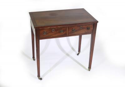 Appraisal: A th Century mahogany side table fitted two drawers on