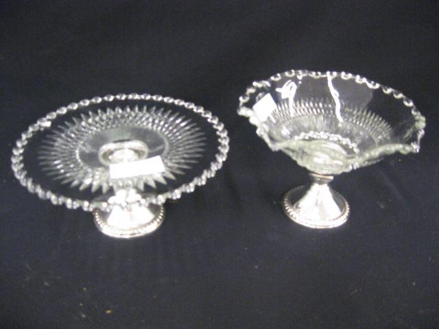 Appraisal: Sterling Silver Crystal Compote dessert stand