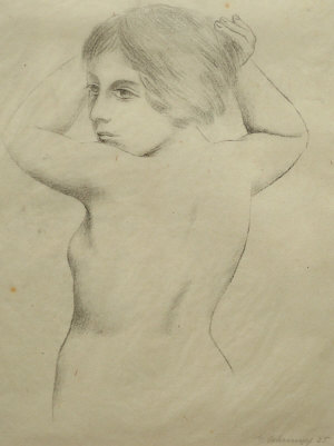 Appraisal: Georg Schrimpf German - - Standing female nude lithograph signed