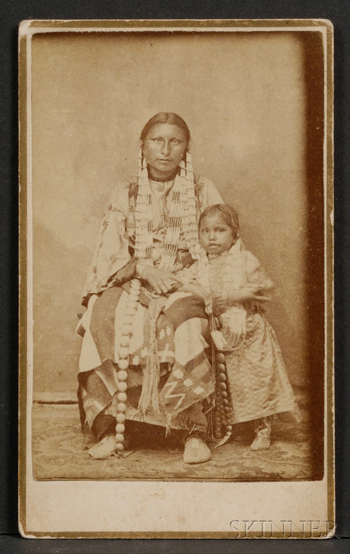 Appraisal: Carte de Visite of a Central Plains Woman and Child