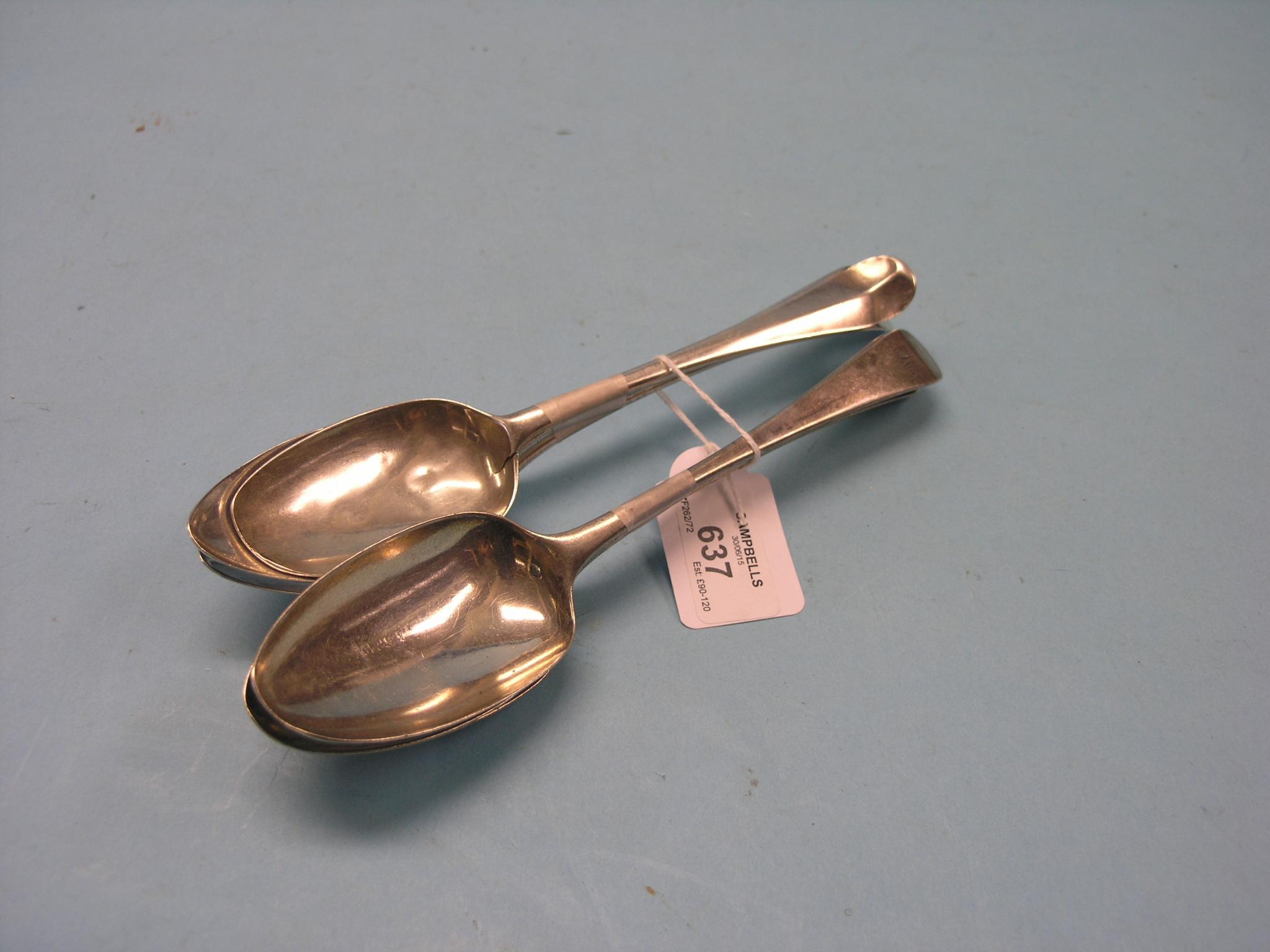 Appraisal: A George II silver tablespoon London and five other Georgian