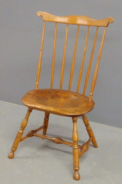 Appraisal: - Lancaster Co Pennsylvania fan-back Windsor side chair with carved