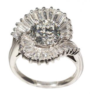 Appraisal: Retro diamond and platinum ring Retro diamond and platinum ring