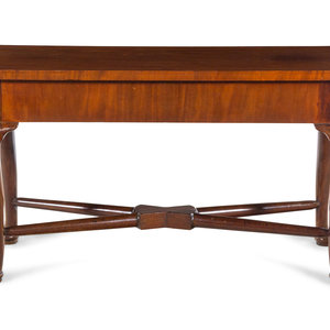 Appraisal: A Queen Anne Style Carved Mahogany Console Table Late th