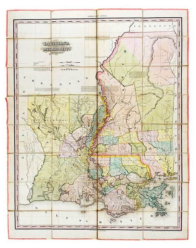 Appraisal: Southern Map by H S Tanner American folding pocket map