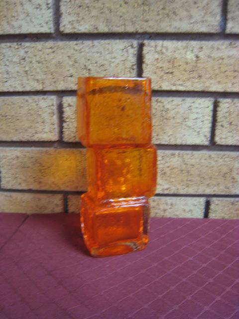 Appraisal: A Whitefriars Drunken Bricklayer glass Vase in tangerine in high