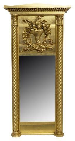 Appraisal: Giltwood wall mirror late th c carved in relief with