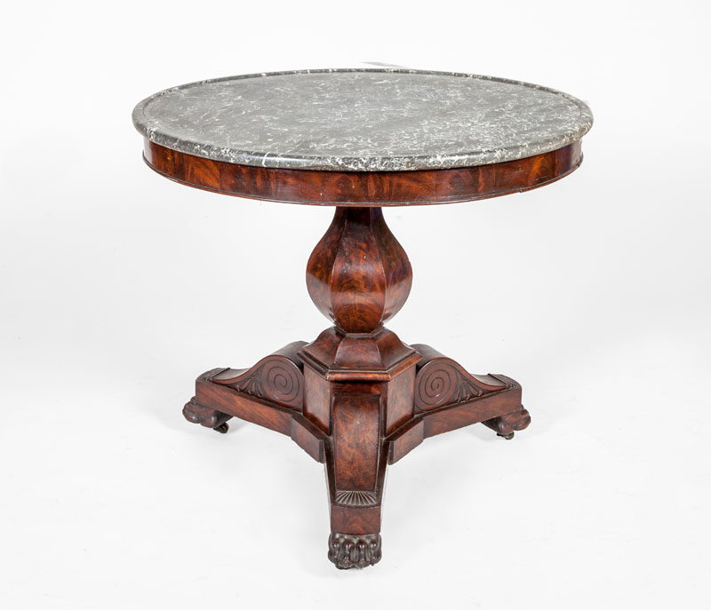 Appraisal: CHARLES X MAHOGANY CENTER TABLE x in Estimate -