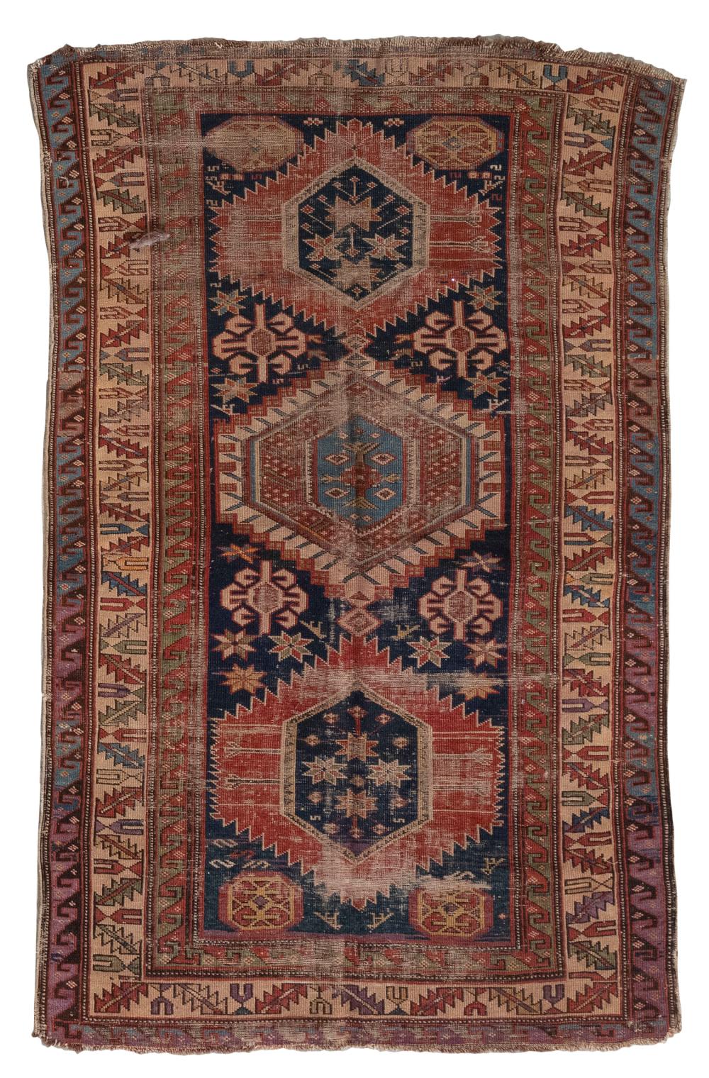 Appraisal: CAUCASIAN RUG X LATE TH CENTURYCAUCASIAN RUG ' X '