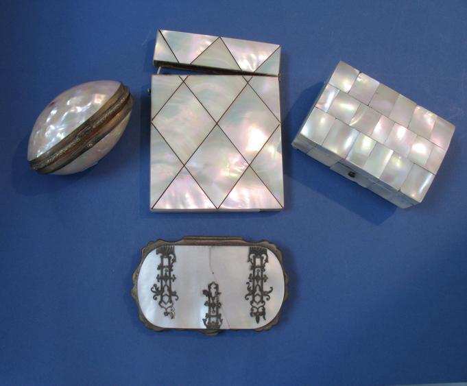 Appraisal: A MOTHER OF PEARL VISITING CARD CASE a mother of