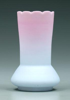 Appraisal: Mt Washington peachblow vase satin finish scalloped rim - in