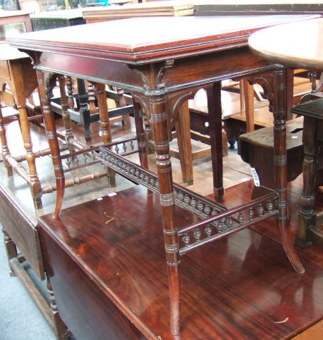 Appraisal: A late th century rosewood card table the fold octagonal