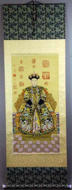 Appraisal: Chinese Scroll Painting On SilkDepicting an Empress fully robed seated