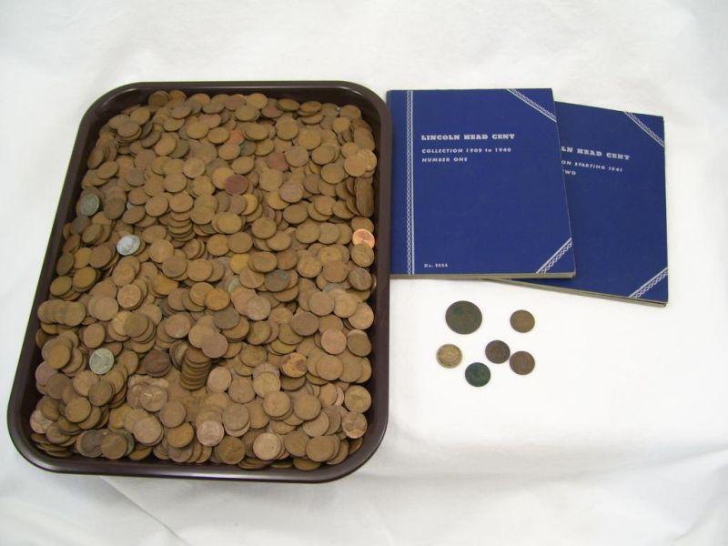 Appraisal: Mixed Date Wheat Pennies Misc One Cents Includes Large tray