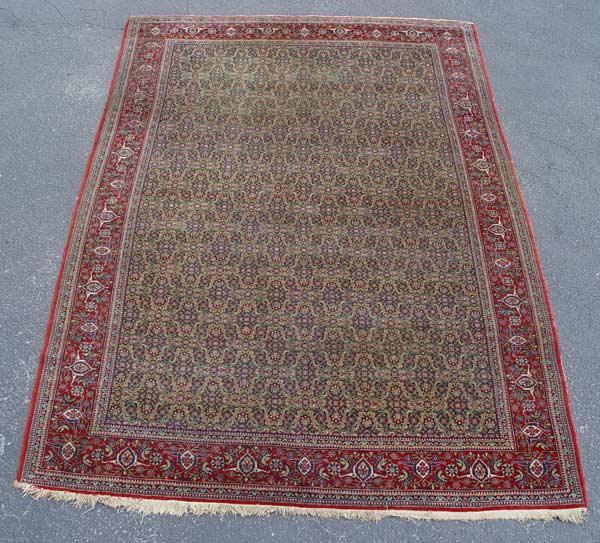 Appraisal: FINE PERSIAN ISFAHAN CARPET All over pattern with border Approx