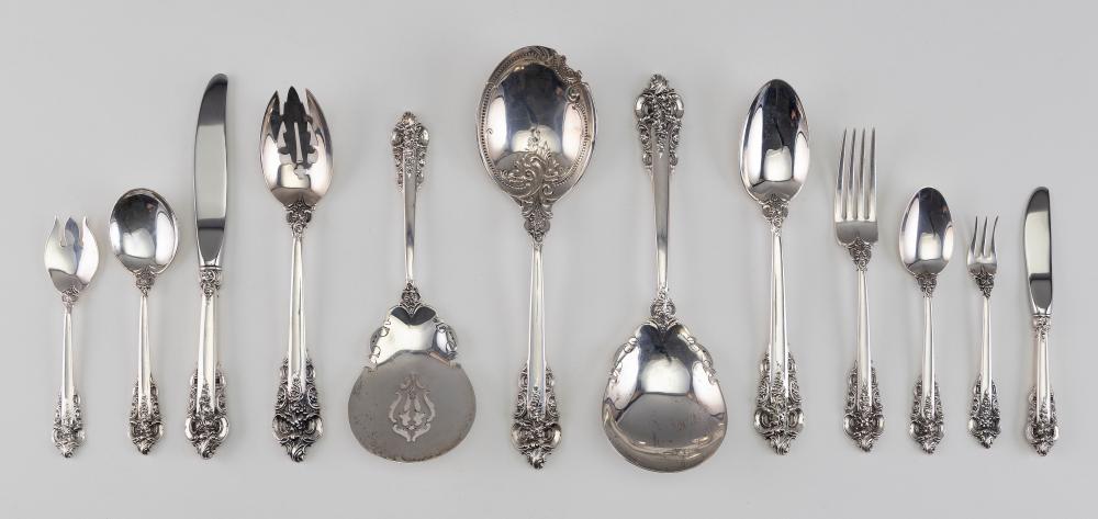 Appraisal: WALLACE GRAND BAROQUE STERLING SILVER FLATWARE SERVICE APPROX TROY OUNCES