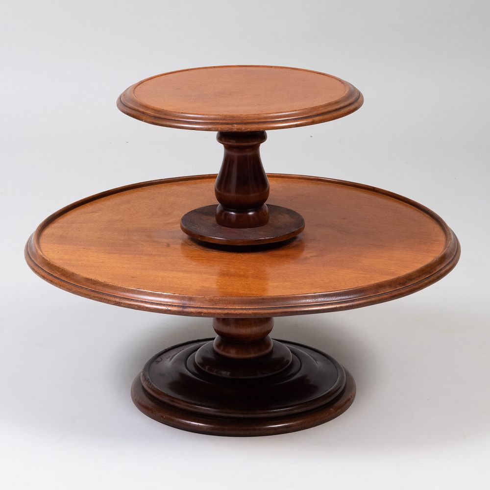 Appraisal: Victorian Mahogany Two Tier Mahogany 'Lazy Susan' x in diam