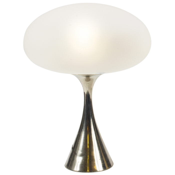 Appraisal: Laurel table lamp s nickel-plated metal base with original frosted