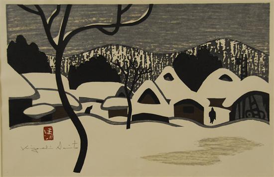 Appraisal: JAPANESE WOODBLOCK PRINT BY KIYOSHI SAITO - depicting a winter