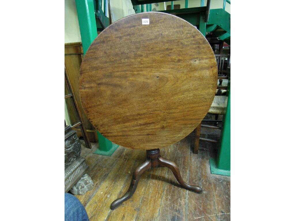 Appraisal: A Georgian mahogany snap top occasional table the circular one