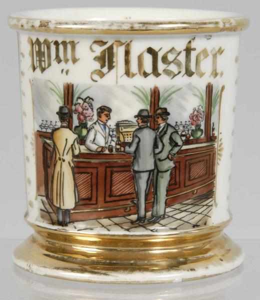 Appraisal: Bartender's Occupational Shaving Mug Description Wm Flaster embossed Porcelain with