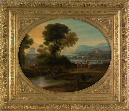 Appraisal: Continental th c oil on canvas Italianate landscape x