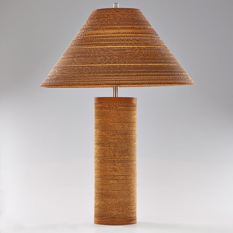 Appraisal: GREGORY VAN PELT Attr Corrugated cardboard table lamp USA s