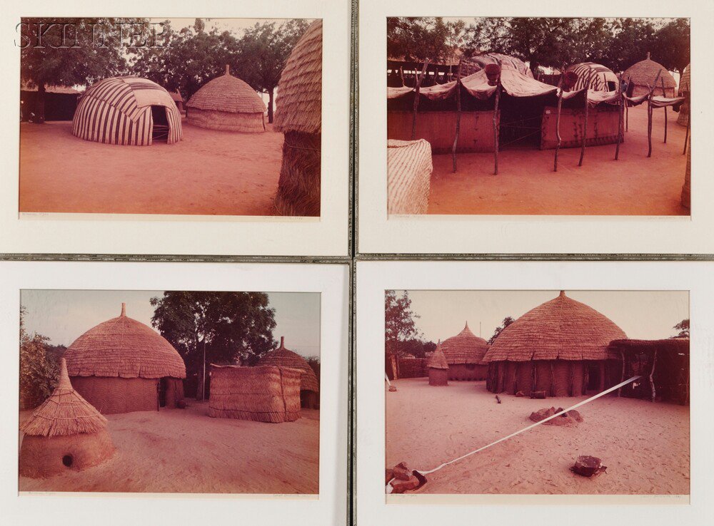 Appraisal: Carol Beckwith American b Four Color Photographs African Houses Each