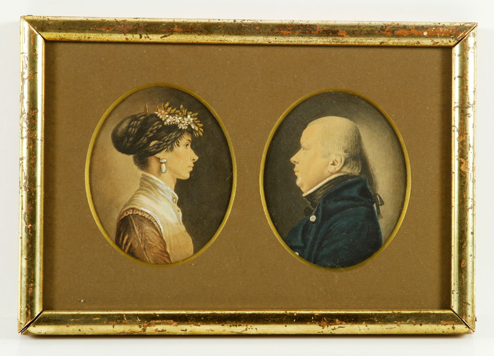 Appraisal: - Double Portrait of Husband and Wife W C th