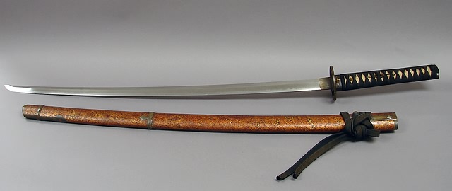 Appraisal: Samurai sword with blade and hole tang with inlay signature