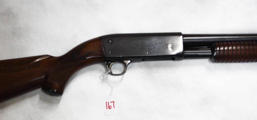 Appraisal: ITHACA MODEL FEATHERLIGHT SLIDE ACTION SHOTGUN gauge modified choked barrel