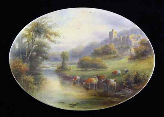 Appraisal: A Royal Worcester oval plaque painted by John Stinton date