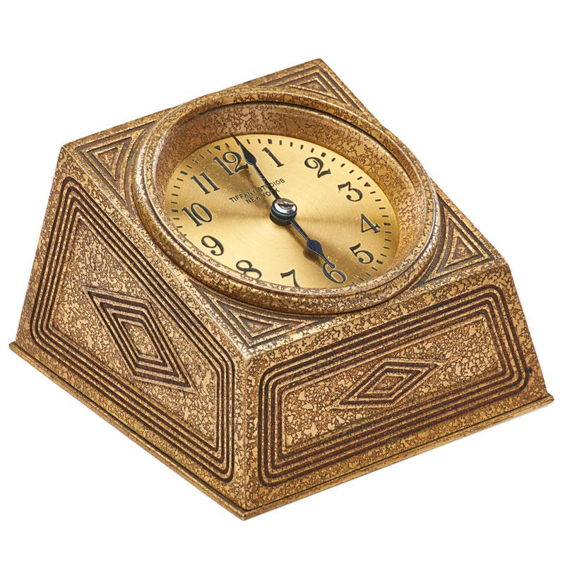 Appraisal: TIFFANY STUDIOS Adams desk clock Condition Report Excellent condition