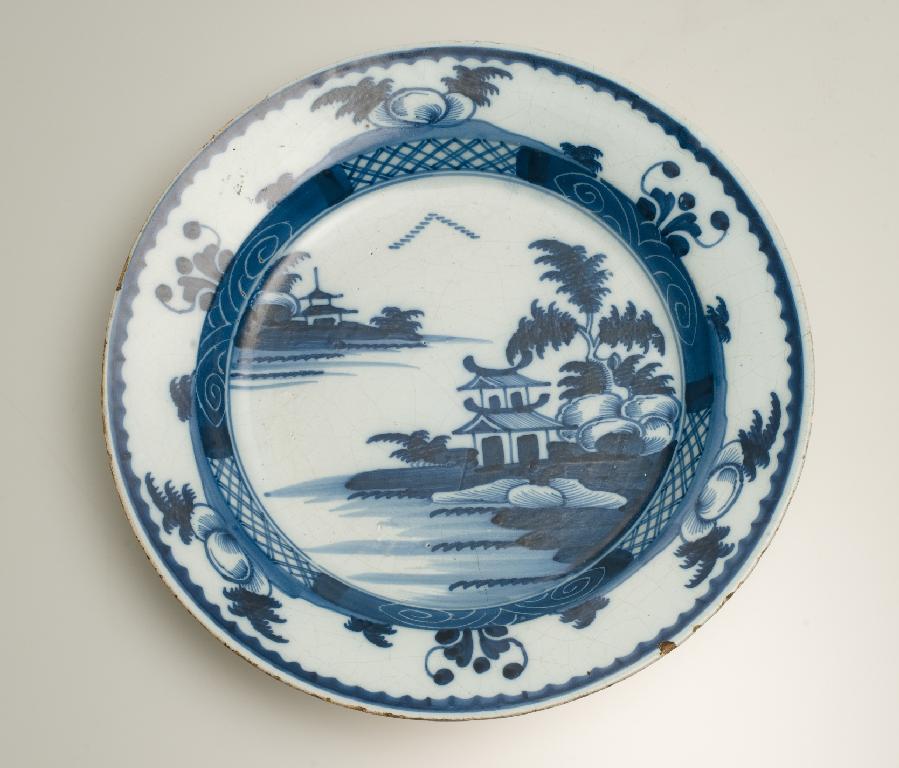 Appraisal: DELFT BLUE AND WHITE PLATE PROBABLY LAMBETH c - painted