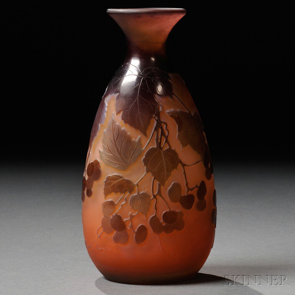 Appraisal: Gall Cameo Glass Vase Art glass France early th century