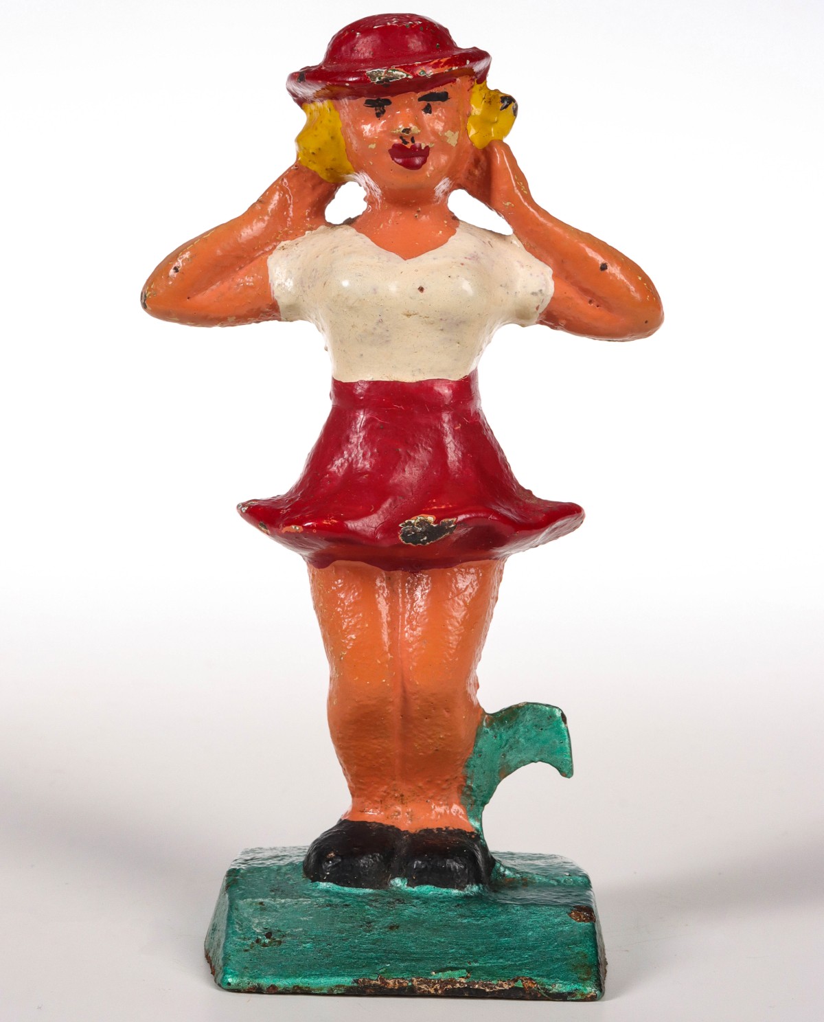 Appraisal: A CHEERLEADER VINTAGE FIGURAL IRON BOTTLE OPENERAn original period example