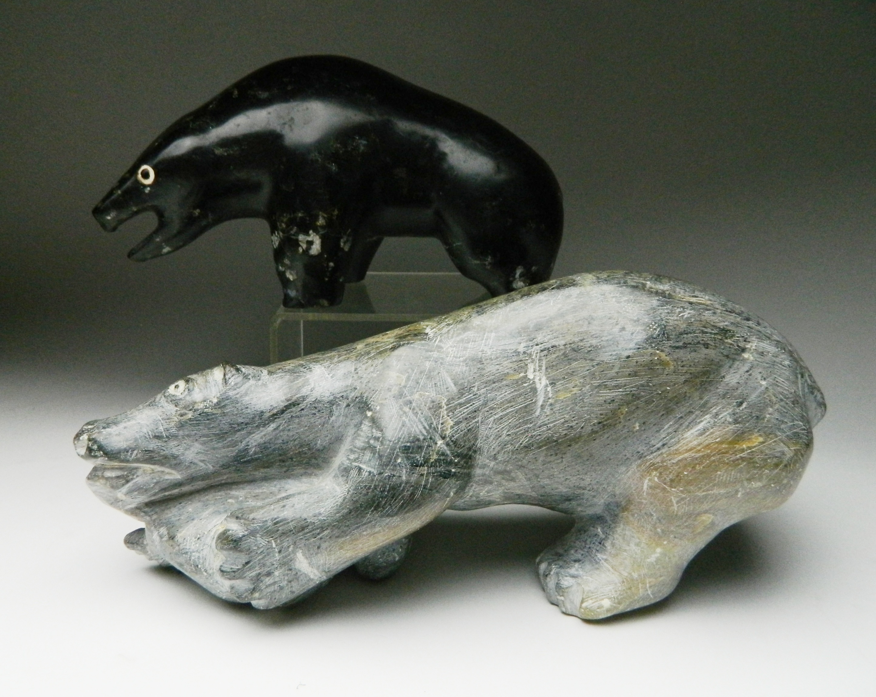 Appraisal: Inuit stone carvings of Bears Jannie P Lurtuut Wakeham Bay-