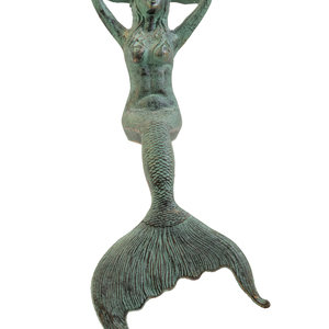 Appraisal: An Iron Figure of a Mermaid th Century Height inches