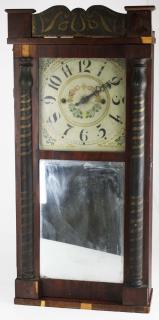 Appraisal: Early Th C Chauncey Boardman Half Pillar Scroll Clock Bristol