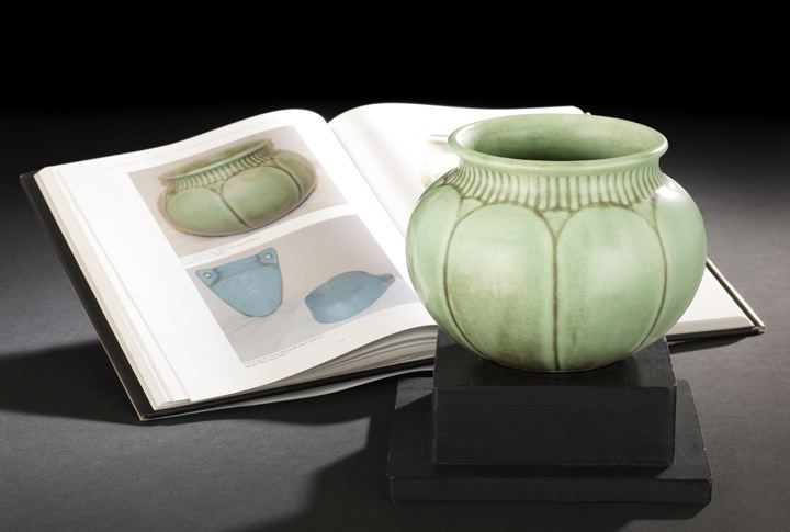 Appraisal: Good Shearwater Pottery Green Vase ca thrown by Peter Anderson