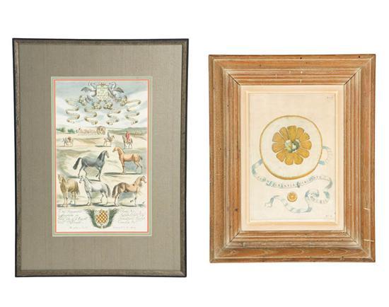 Appraisal: TWO PRINTS Handcolored engravings on laid paper Includes Horsmanship Treats