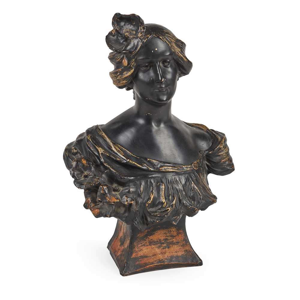 Appraisal: ITALIAN SCHOOL BUST OF A MAIDEN CIRCA painted plaster signed