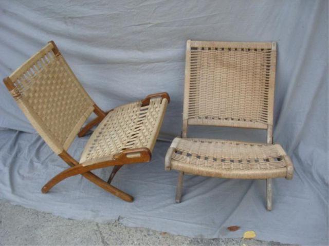 Appraisal: Fold-up Midcentury Rope Chairs As is From a Tarrytown location