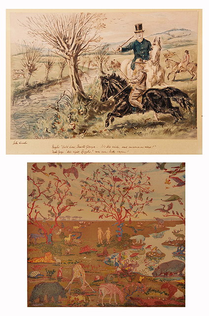 Appraisal: JOHN LEECHA coloured hunting print 'Ruggles' and 'Master George' cm