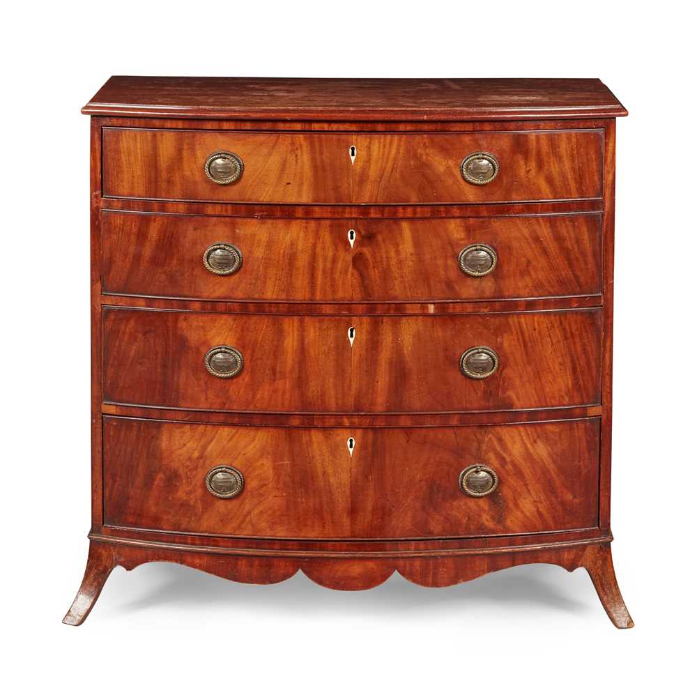 Appraisal: Y LATE GEORGE III MAHOGANY BOWFRONT CHEST OF DRAWERS LATE