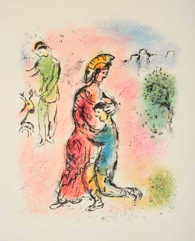 Appraisal: MARC CHAGALL Two color lithographs from L'Odyss e Ulysse se