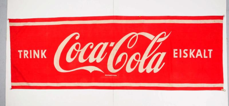 Appraisal: 's- 's German Coca-Cola Cloth Banner Nice condition and a