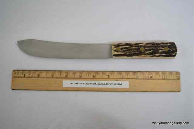 Appraisal: Russell Green River Stag Handle '' Butcher KnifeFrom an estate